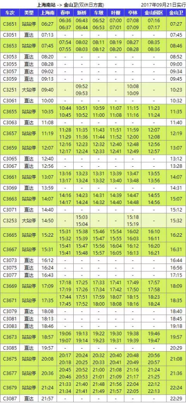 金山3路最新时刻表